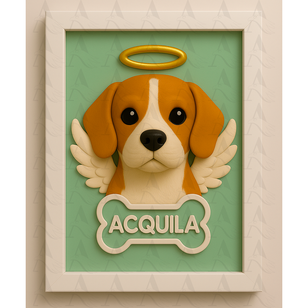 Cuadro Mascota Efecto 3D - Beagle 4