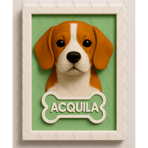 Cuadro Mascota Efecto 3D - Beagle