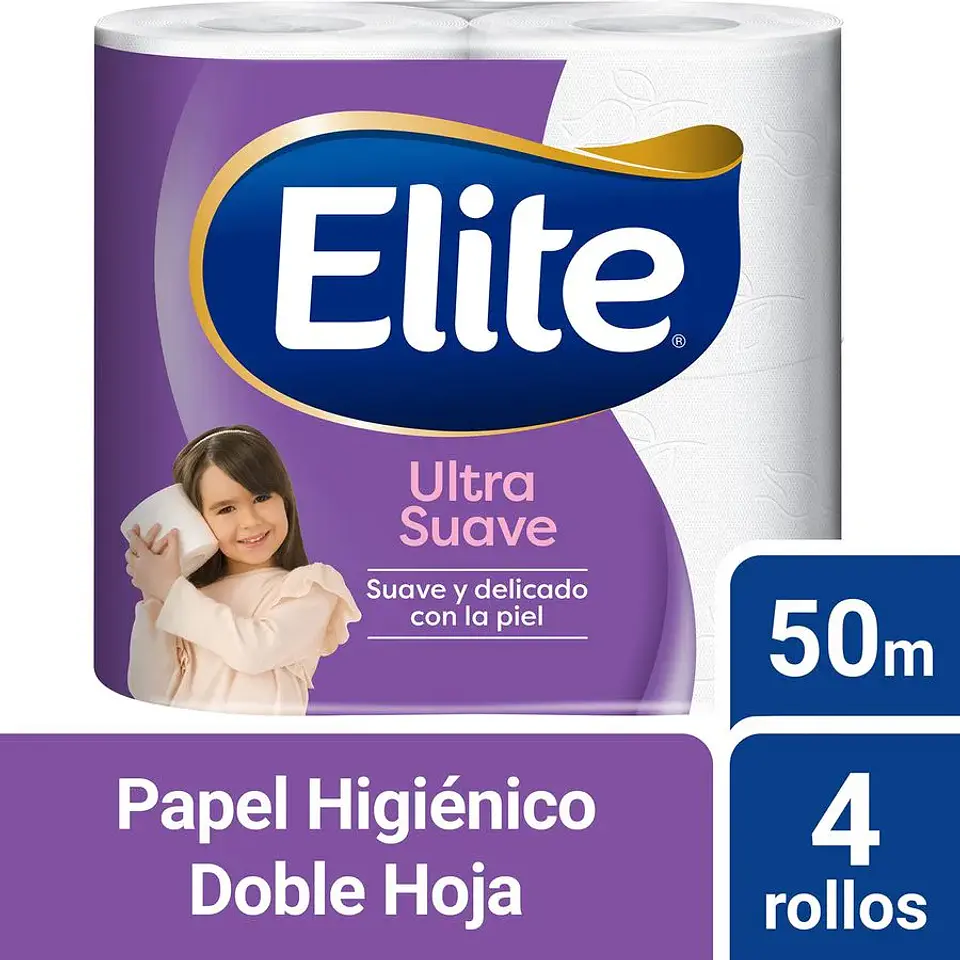 Elite Ultra Suave 4 Rollos Doble Hoja 50 m 1
