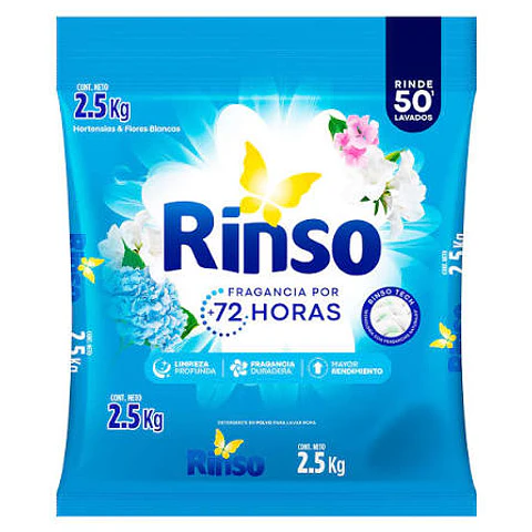 Detergente Rinso 2,5 Kg Hortensias y Flores 