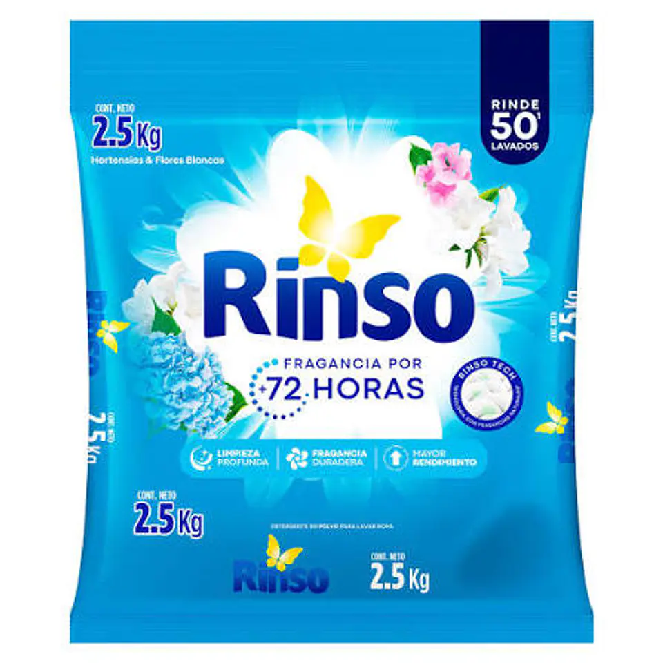 Detergente Rinso 2,5 Kg Hortensias y Flores  1