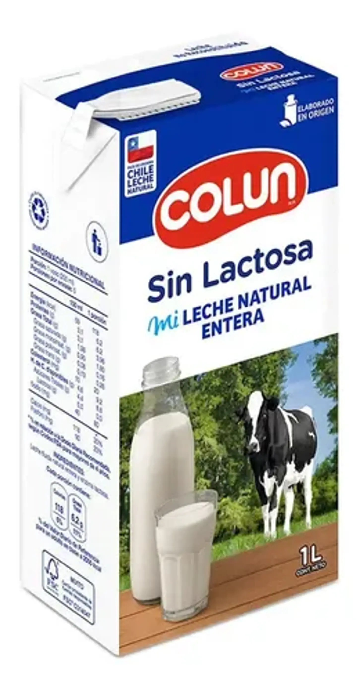 Leche Entera Sin Lactosa Colun 1 lt 1