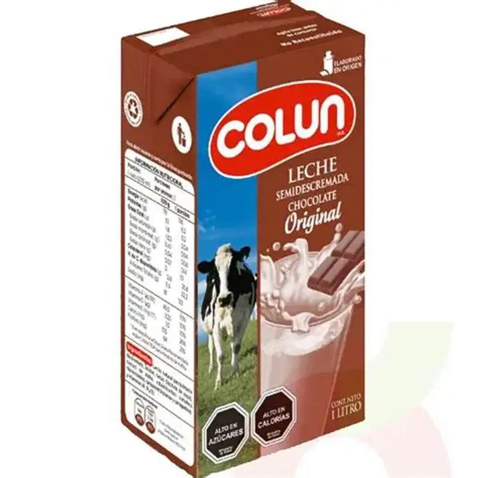 Leche Semidescremada Chocolate Original 1 Lt Colun 1