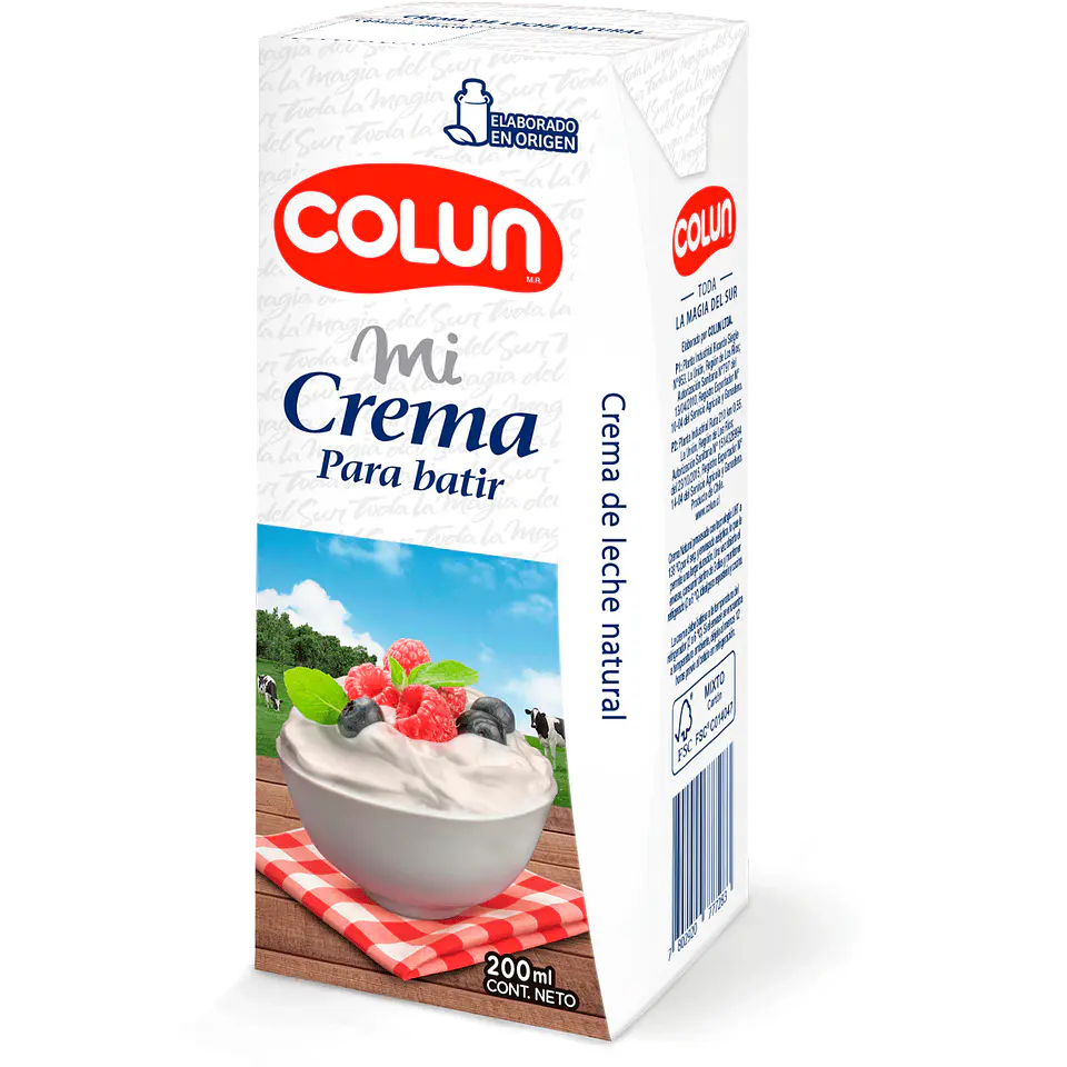 Mi crema Batir y Cocinar Colun 200 ml 1