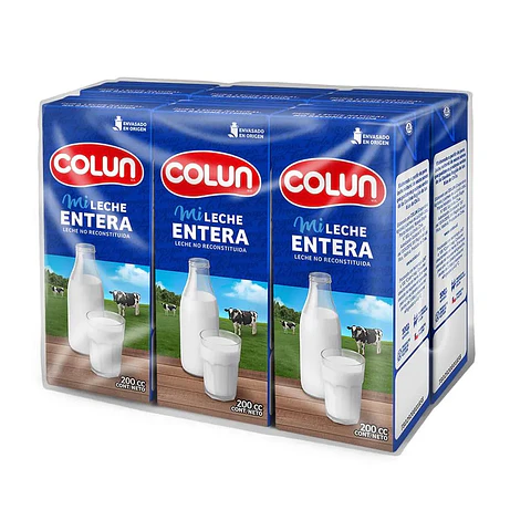 Leche Entera Pack x 6 un 200 ml Colun