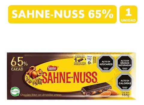 Sahne Nuss 65% Cacao 160g