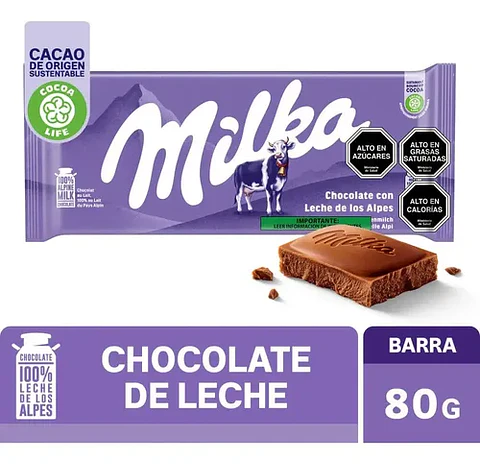 Milka, Chocolate con Leche 80g 