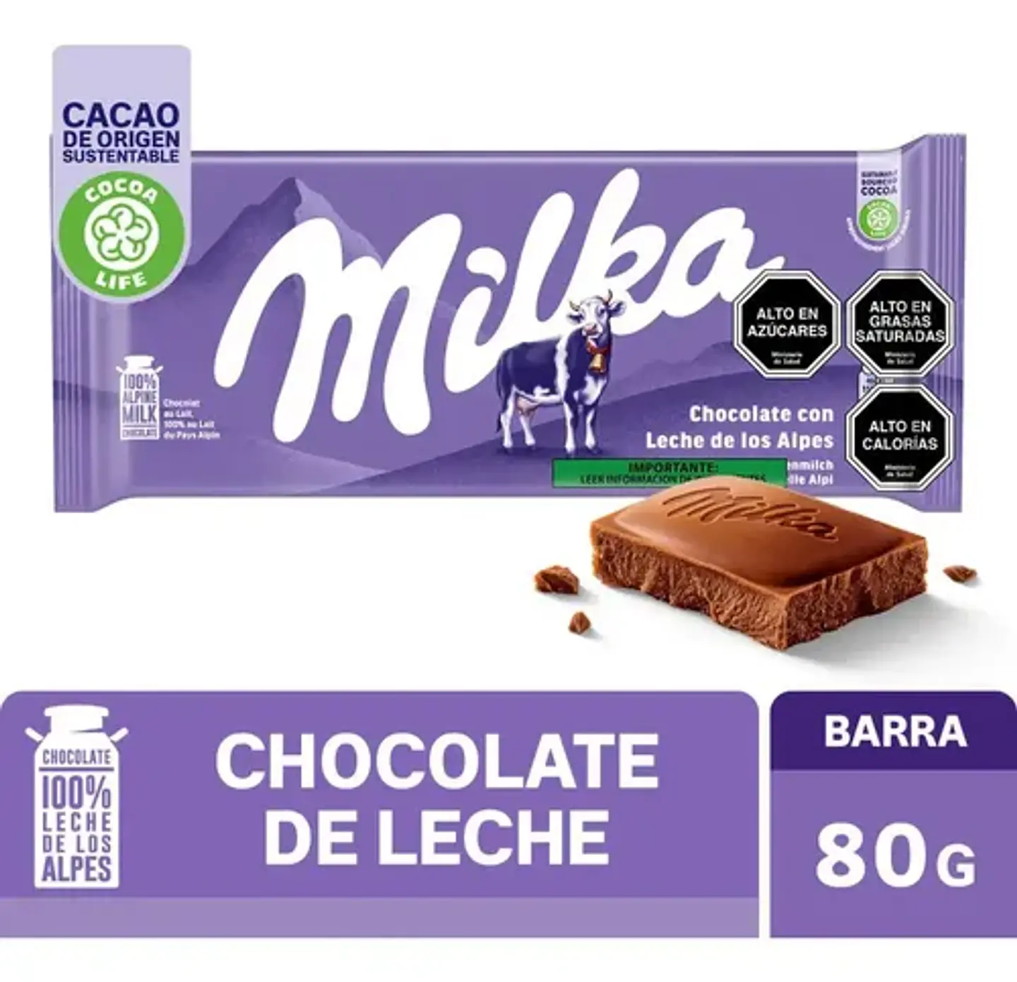 Milka, Chocolate con Leche 80g  1