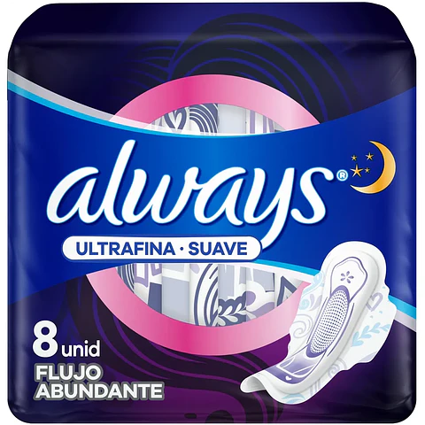 Toallas Largas Always Nocturas Ultrafina Malla 8 Unidades