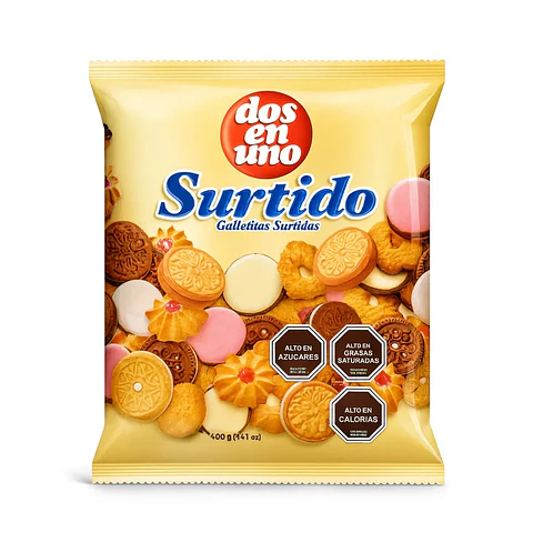 Galletitas Surtidas Dos en Uno 400g