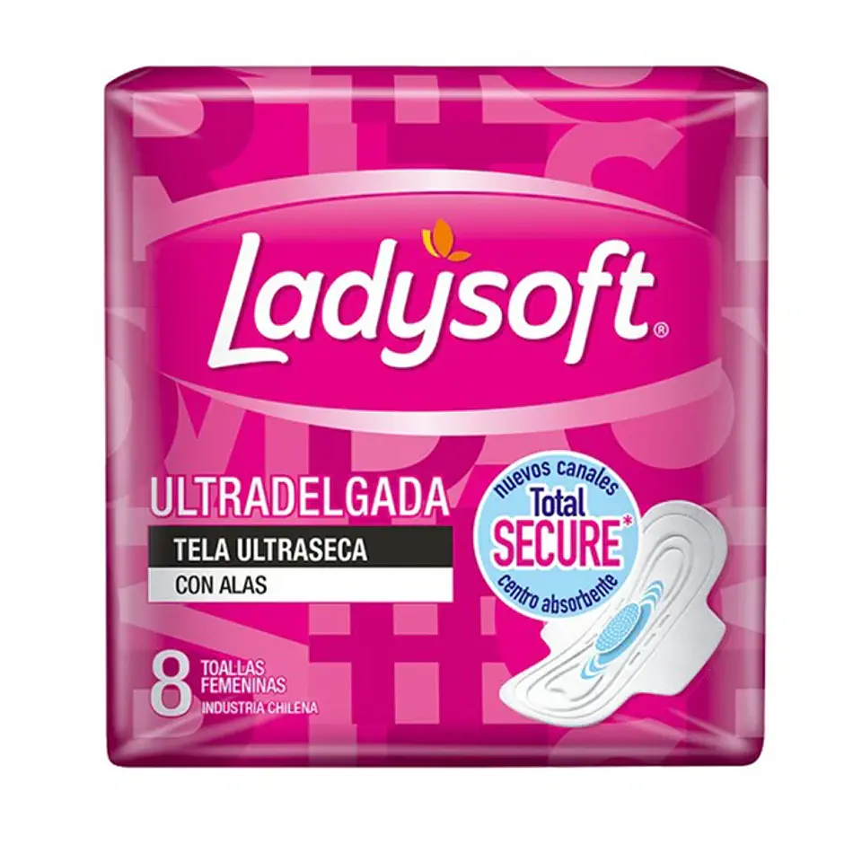 Toallas Femeninas Ladysoft Ultradelgada con Alas 8 U 1
