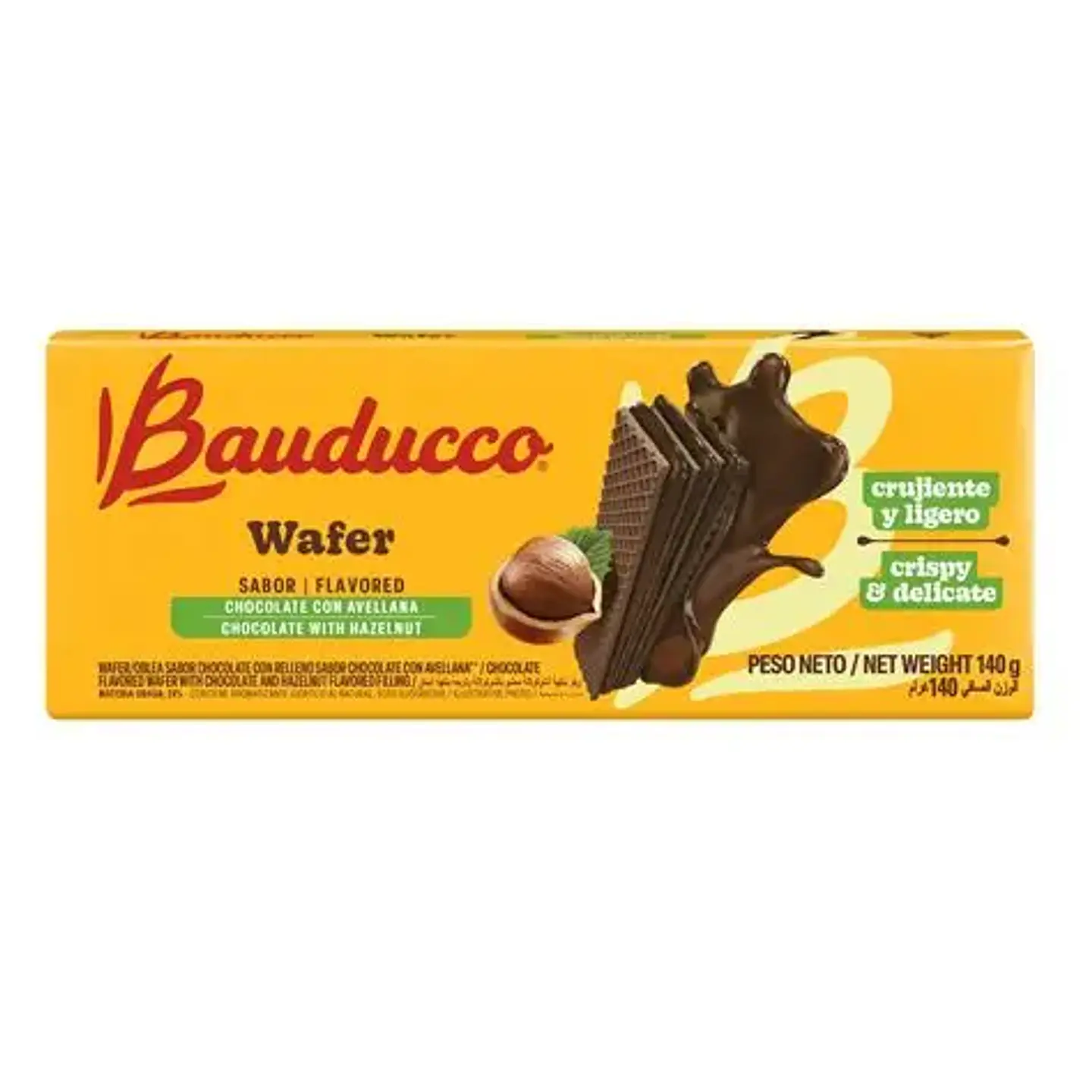 Wafer Chocolate con Avellana Bauducco 140g 1