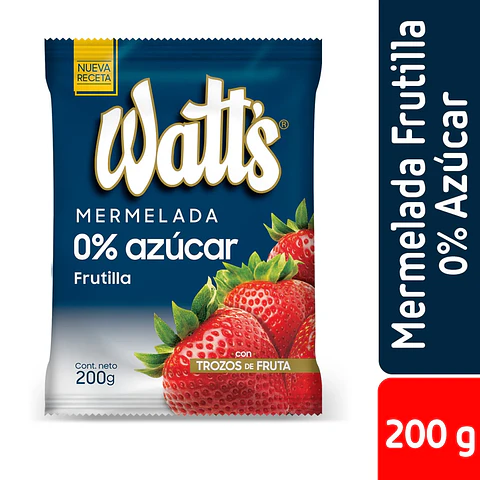 Mermelada Frutilla 0% Azúcar Watts 200g