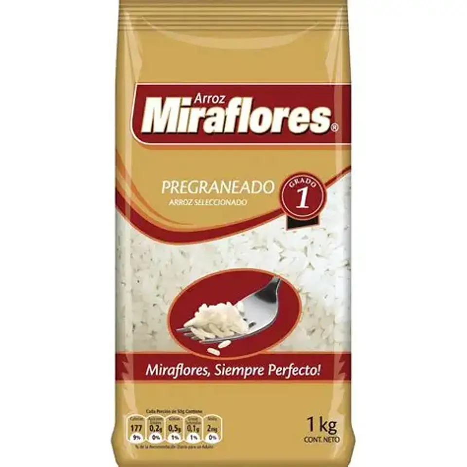Arroz Miraflores Pregraneado G1 1 kg 1