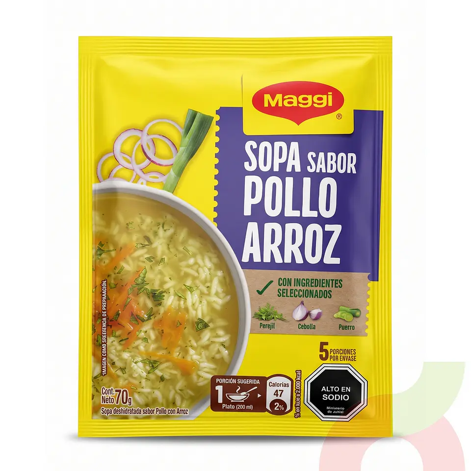 Sopa Pollo Arroz Maggi 70g 1
