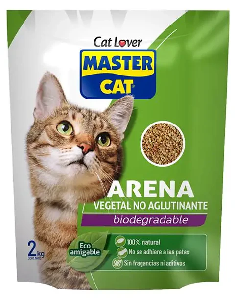 Arena Vegetal no Aglutinante Master Cat 2 Kg