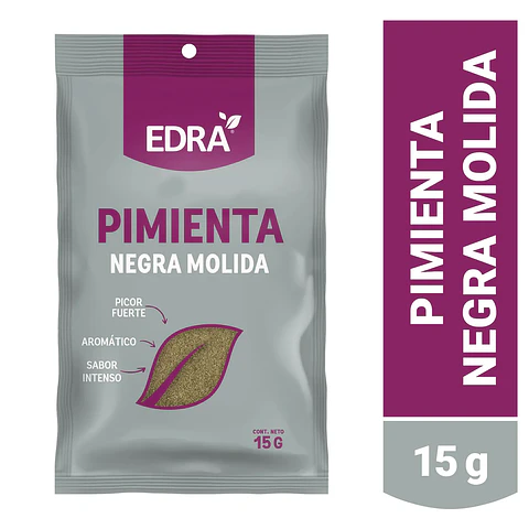 Pimienta Negra Molida Edra 15 grs