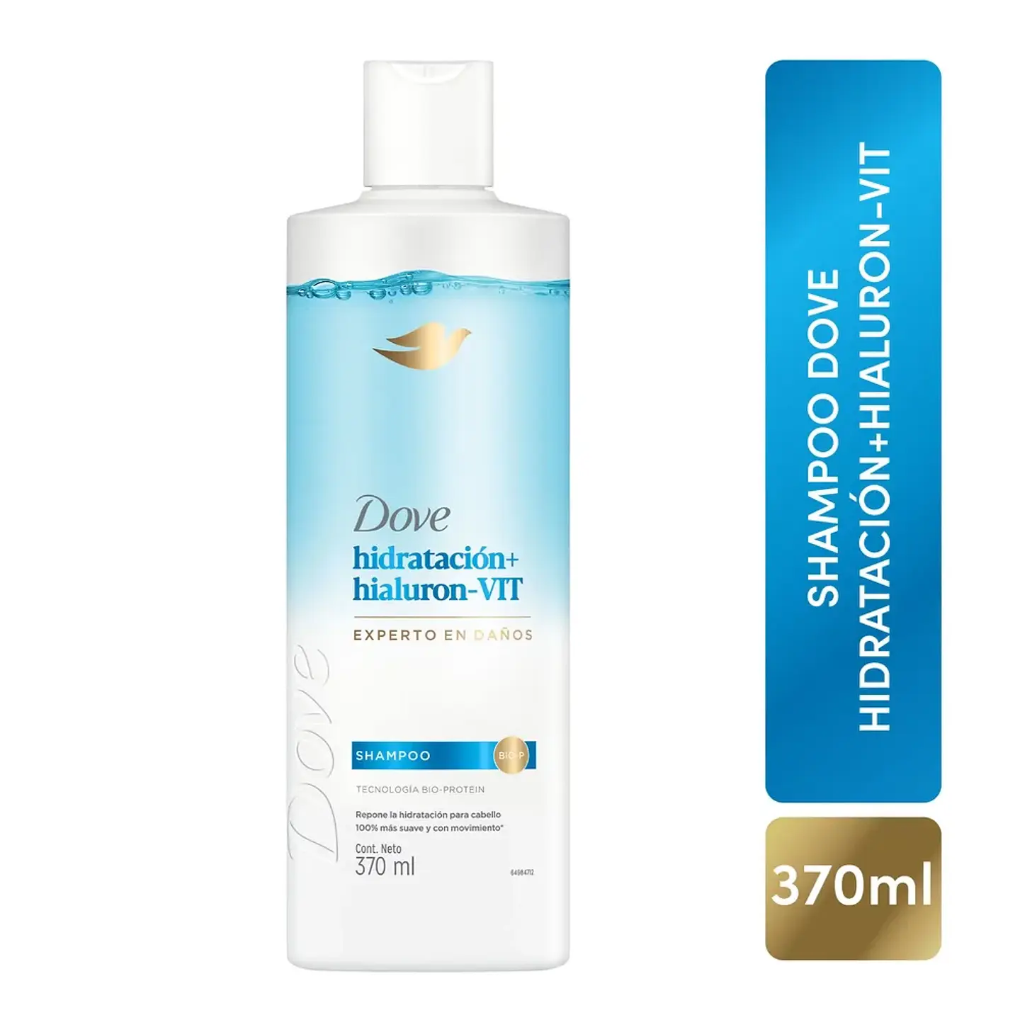 Shampoo Dove Hidratación + Hialuron VIT 370 ml 1