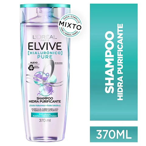 Shampoo Hialurónico Pure Elvive Loreal 370 ml