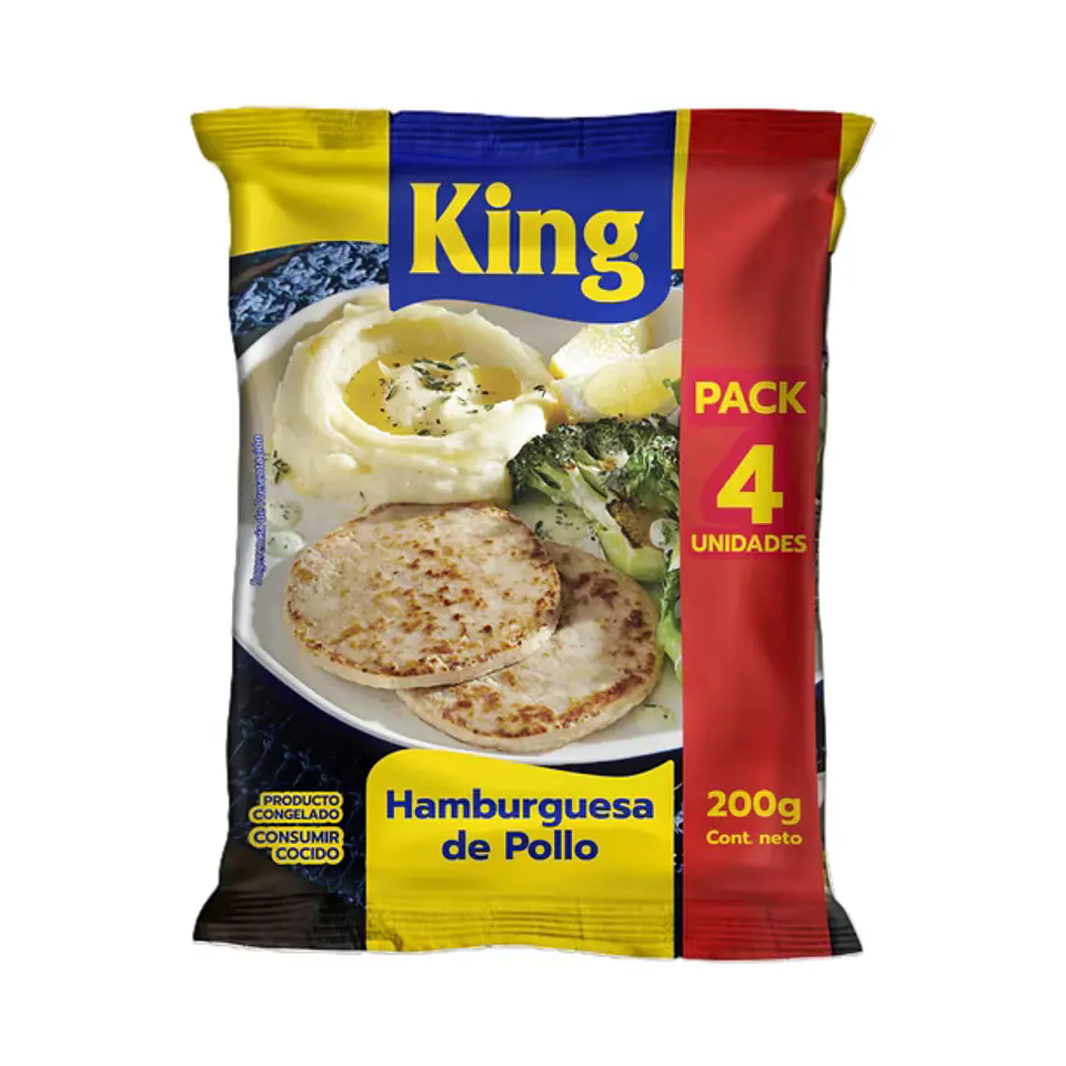 Pack x 4 Hamburguesa de Pollo King 200g  1