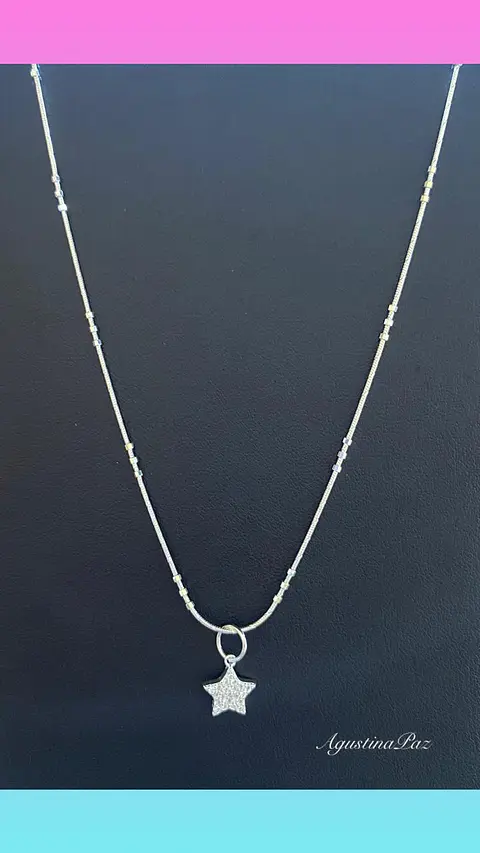 Cadena Topo más Colgante Estrella Plata 925