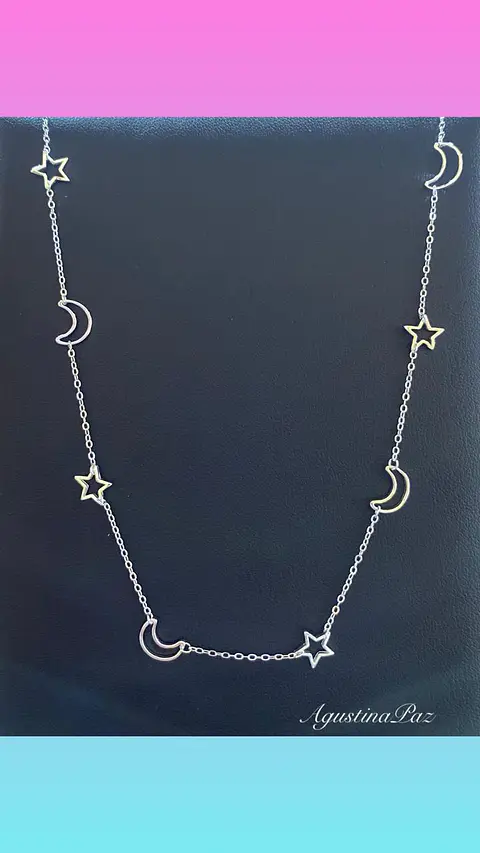 Collar Lunas y Estrellas Plata 925