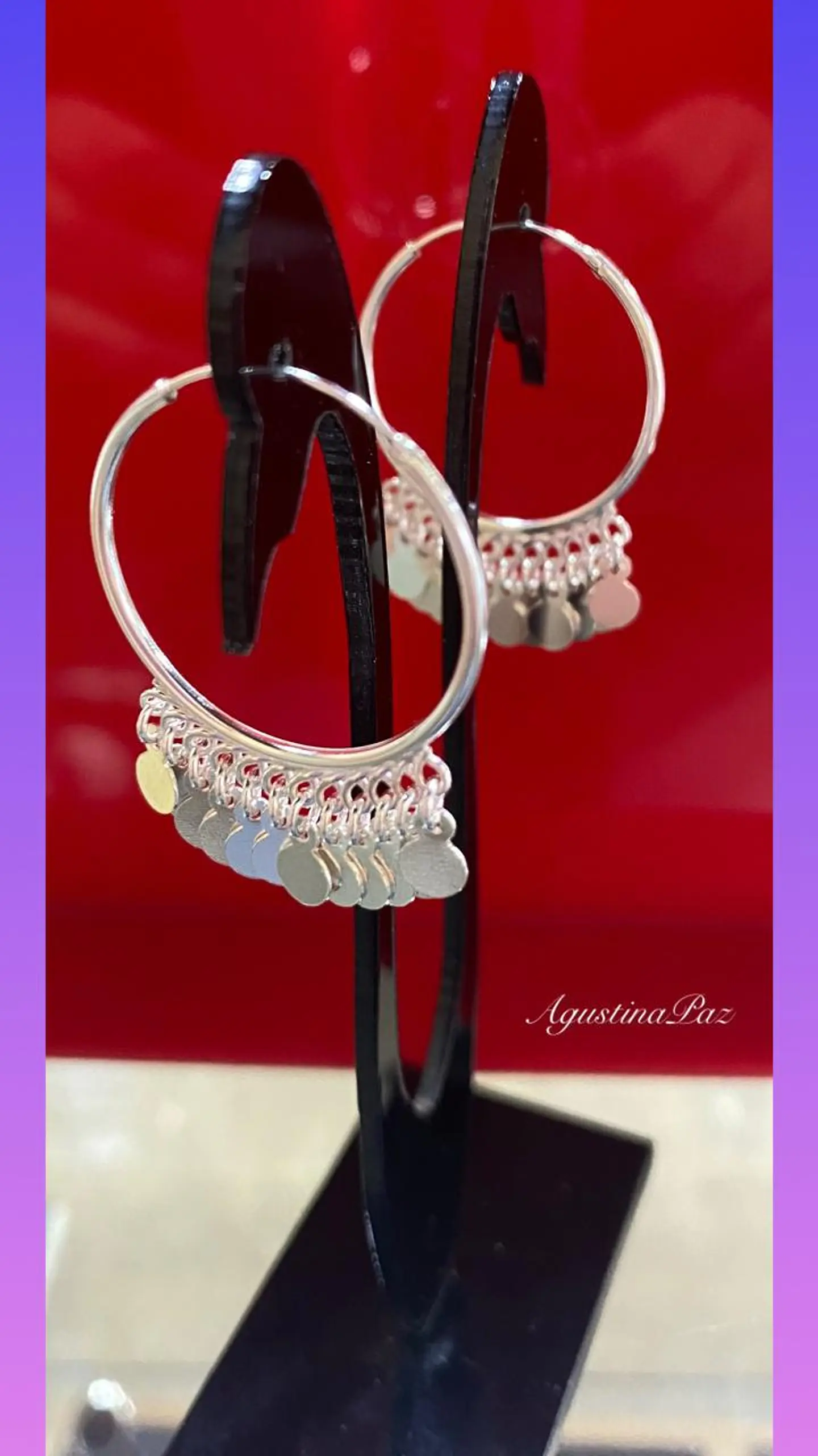 Aros Argolla con Colgantes Plata 925 1