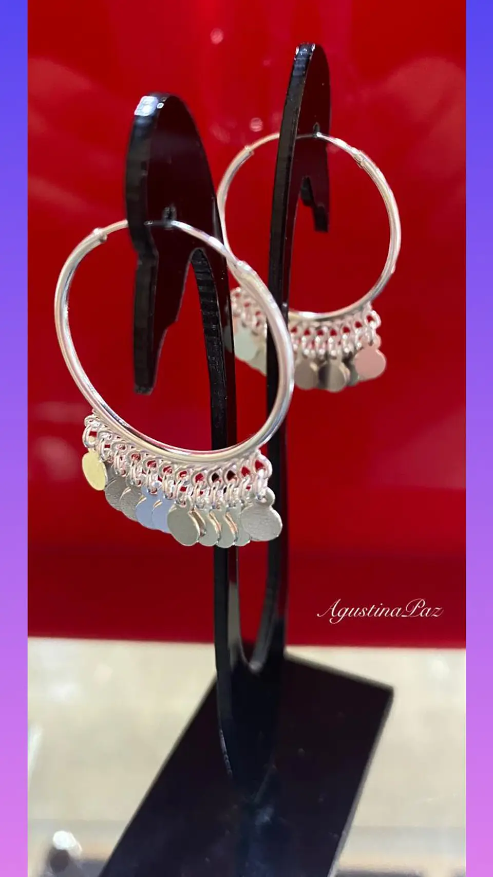 Aros Argolla con Colgantes Plata 925 1