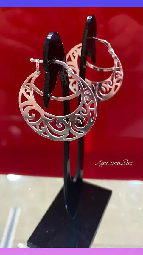 Aros Argolla con Diseño Plata 925