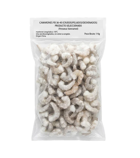 Camarón 36/40 (Crudo/Pelado/Sin Vena) 1 kg
