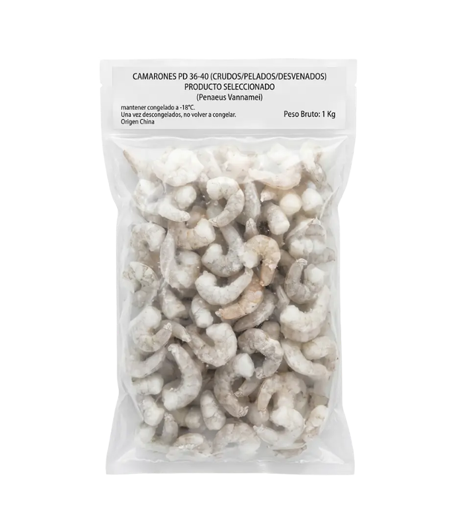 Camarón 36/40 (Crudo/Pelado/Sin Vena) 1 kg 1