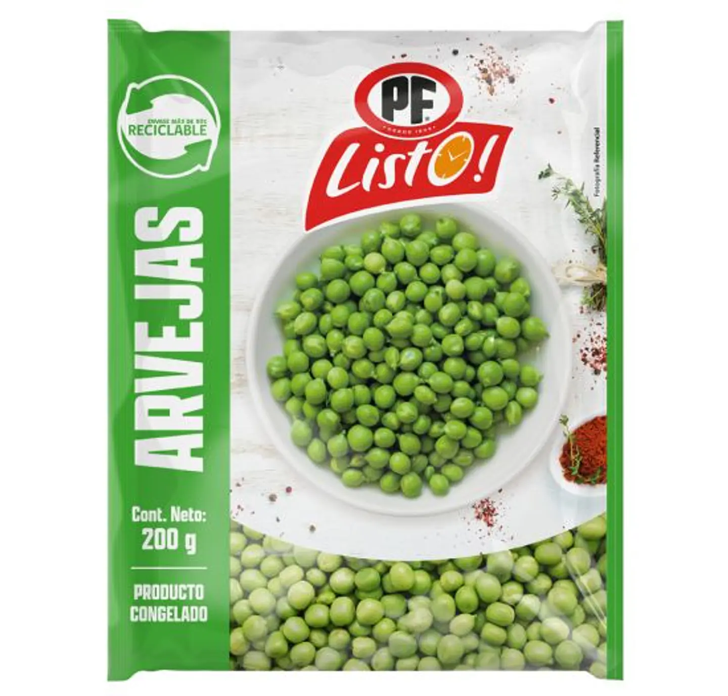 Arvejas Congeladas 200g PF Listo 1