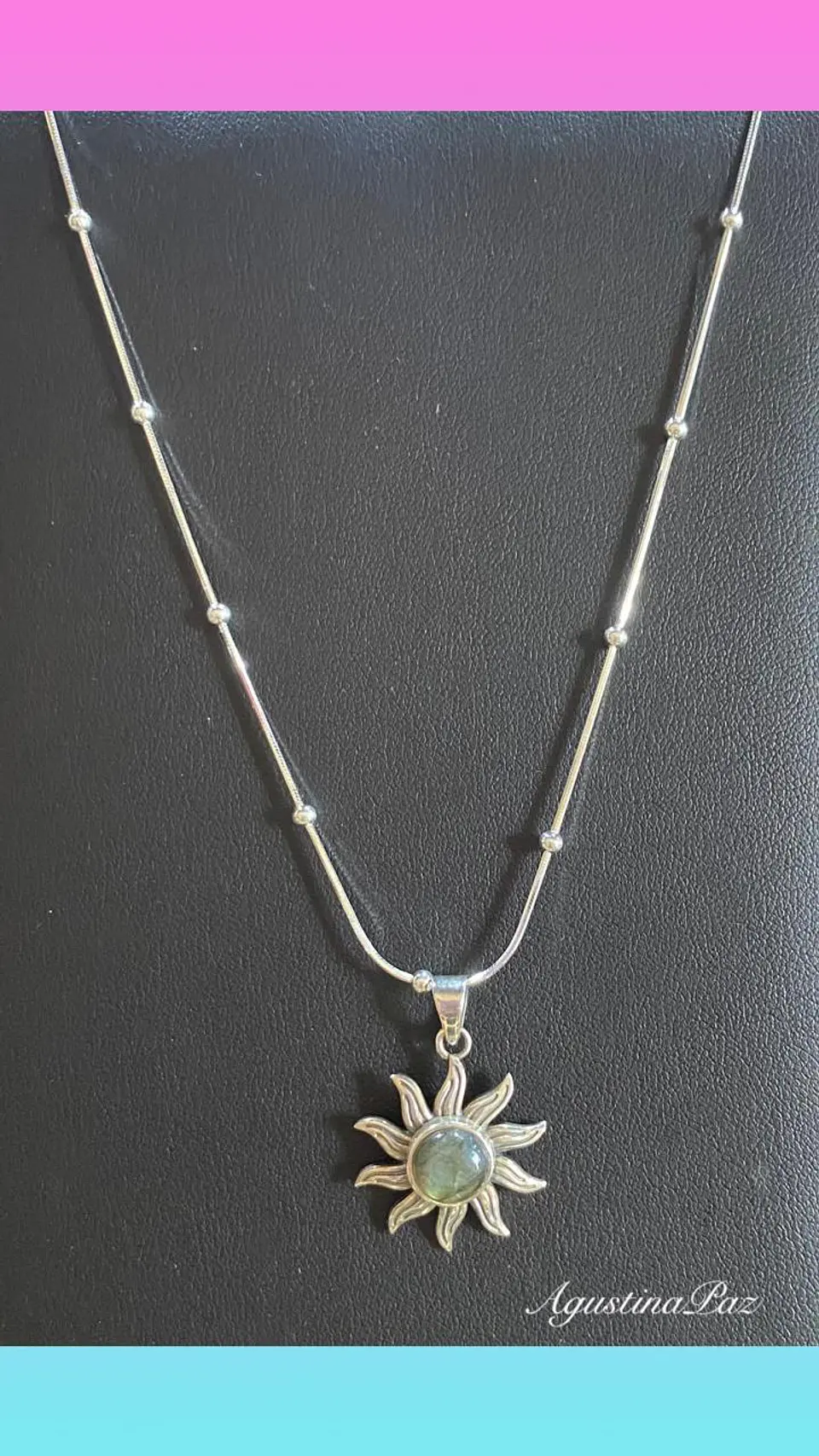 Cadena más Colgante Sol y Piedra Plata 925 1