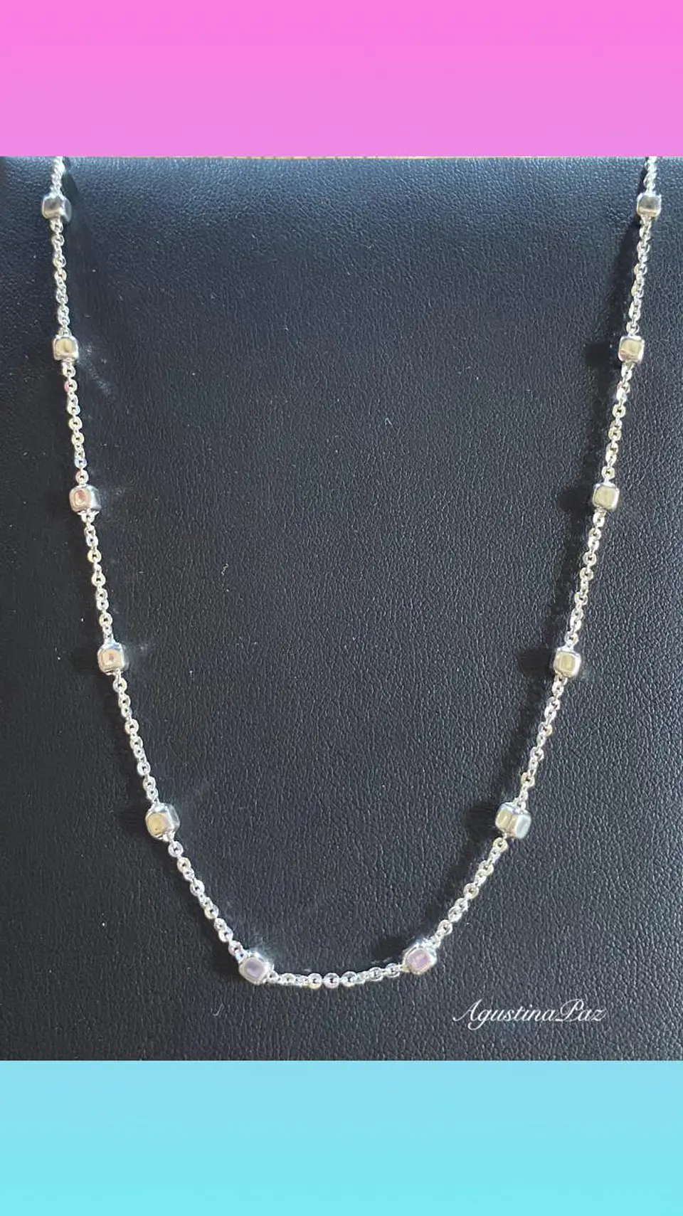 Cadena Hexágonos Plata 925 1