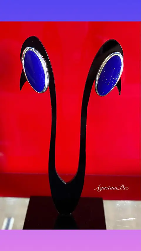 Aros Lapislázuli Plata 925
