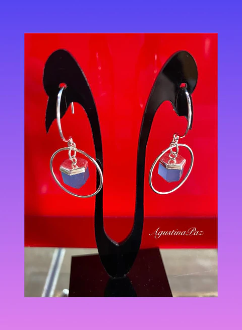 Aros Colgantes con Cuarzo Plata 925