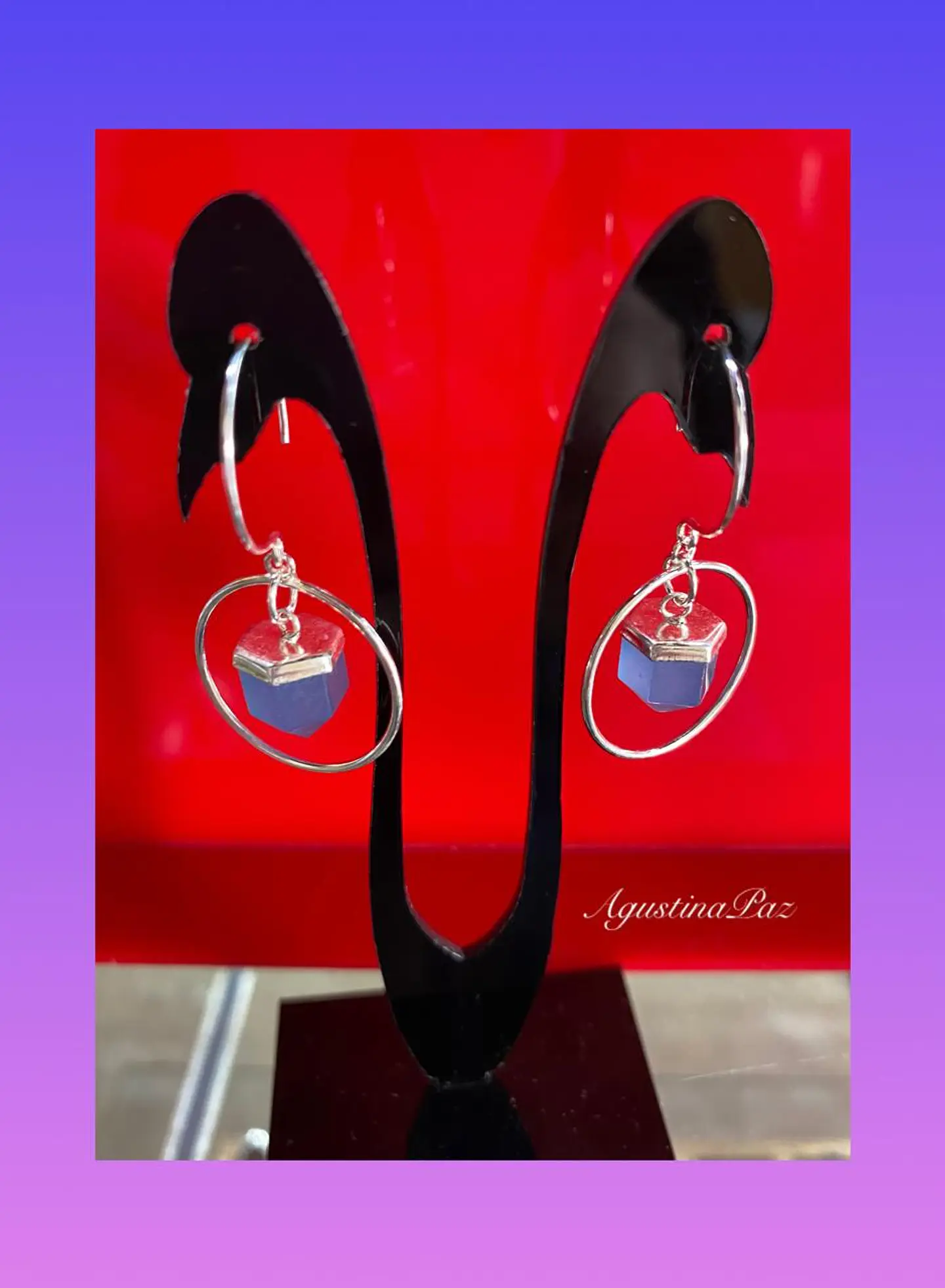 Aros Colgantes con Cuarzo Plata 925 1