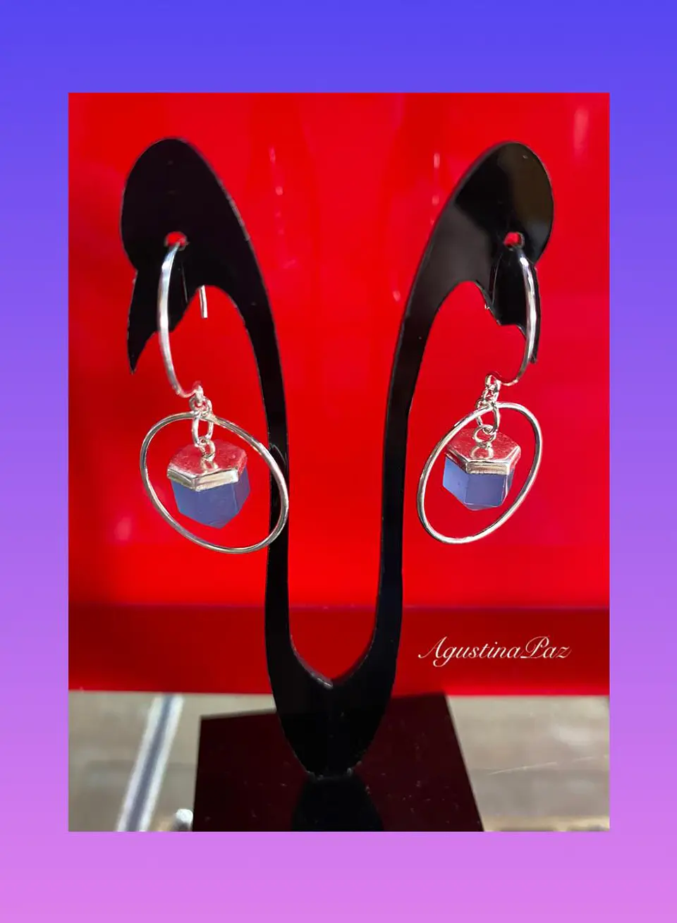 Aros Colgantes con Cuarzo Plata 925 1