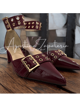 MARY JANE TACO CHAROL ROJO ITALIANO