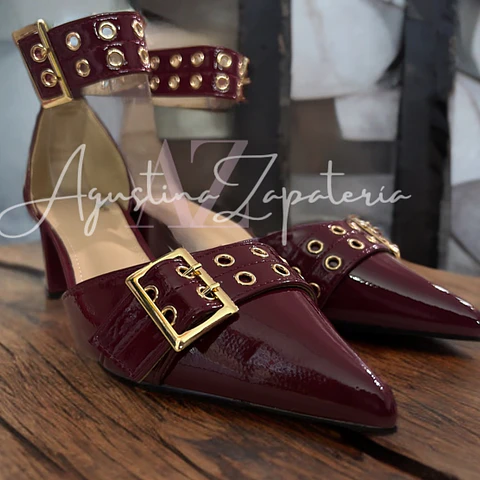 MARY JANE TACO CHAROL ROJO ITALIANO