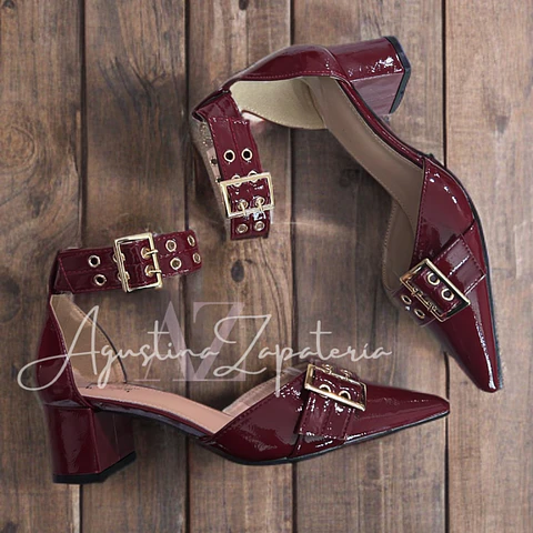 MARY JANE TACO CHAROL ROJO ITALIANO