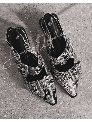 PUNTILLA FLAT ANIMAL PRINT GRIS