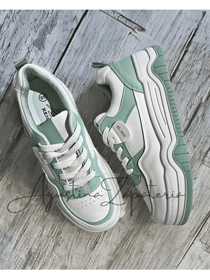 ZAPATILLA BLANCA/MENTA RETRO