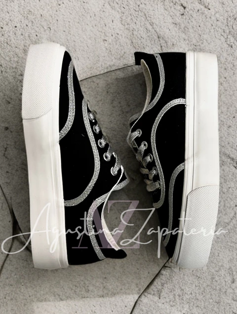 ZAPATILLA LONA NEGRA GLITTER