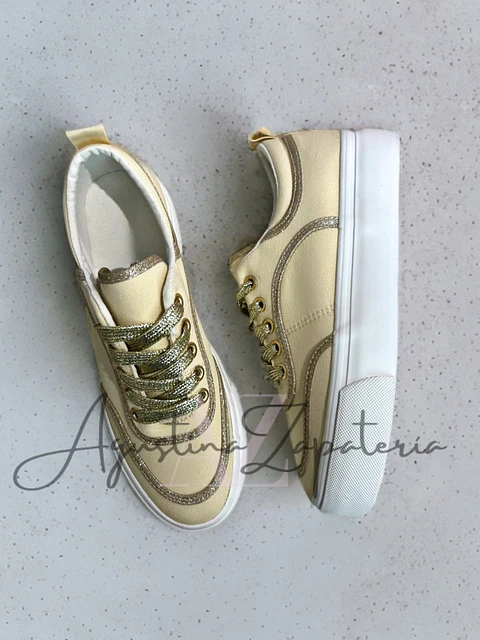 ZAPATILLA LONA BEIGE GLITTER