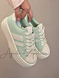 ZAPATILLA PLATAFORMA VERDE FRANJA BLANCA - Miniatura 1