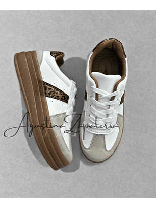 ZAPATILLA PLATAFORMA BLANCA ANIMAL PRINT