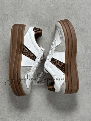 ZAPATILLA PLATAFORMA BLANCA ANIMAL PRINT