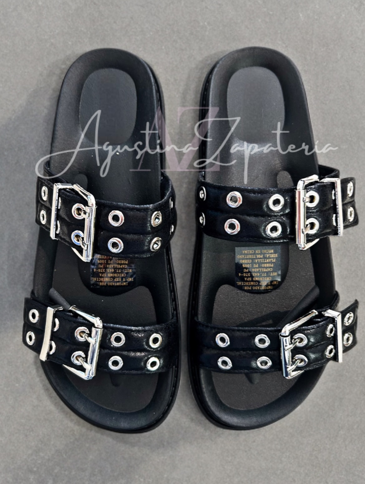 SANDALIA MUJER BAJA CORREAS NEGRAS 2