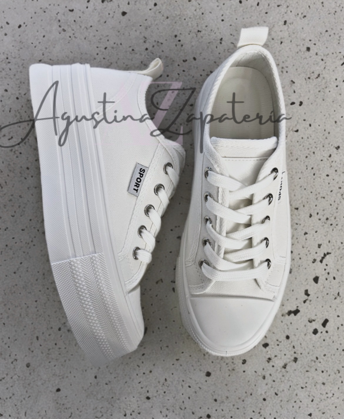 ZAPATILLA LONA BLANCA PLATAFORMA  1